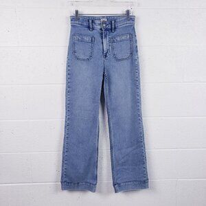 Faherty Women's Stretch Terry Patch Pocke Flare Jeans Light Wash Size 26